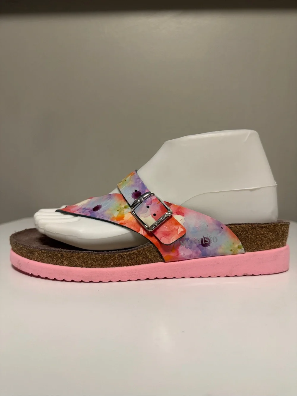 Mephisto Helen Leather Thong Sandals PINK LAGOON Women's EU 38 US 8